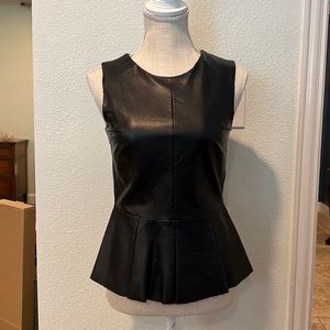 Urban Outfitters CO Leather Peplum Top